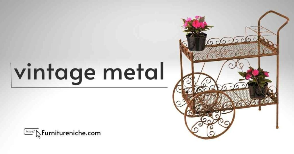 Vintage Metal Small Tea Trolley