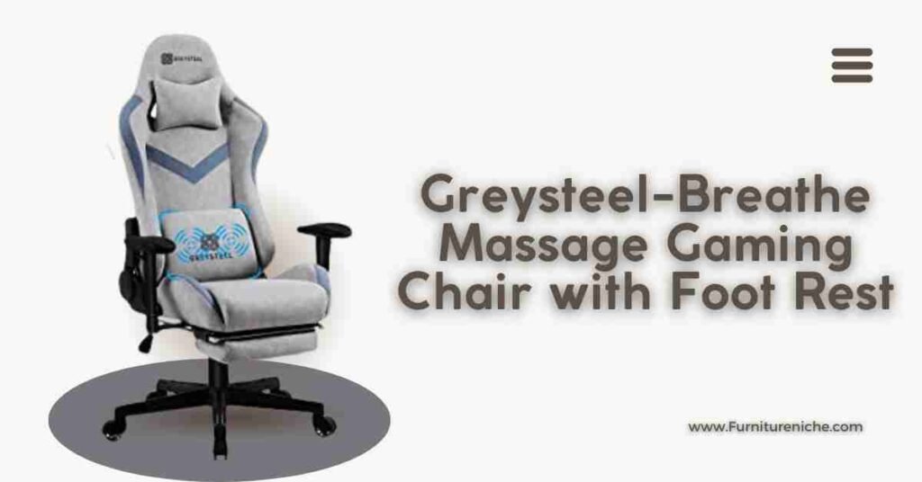 Greysteel-Breathe Massage Gaming Chair with Foot Rest 